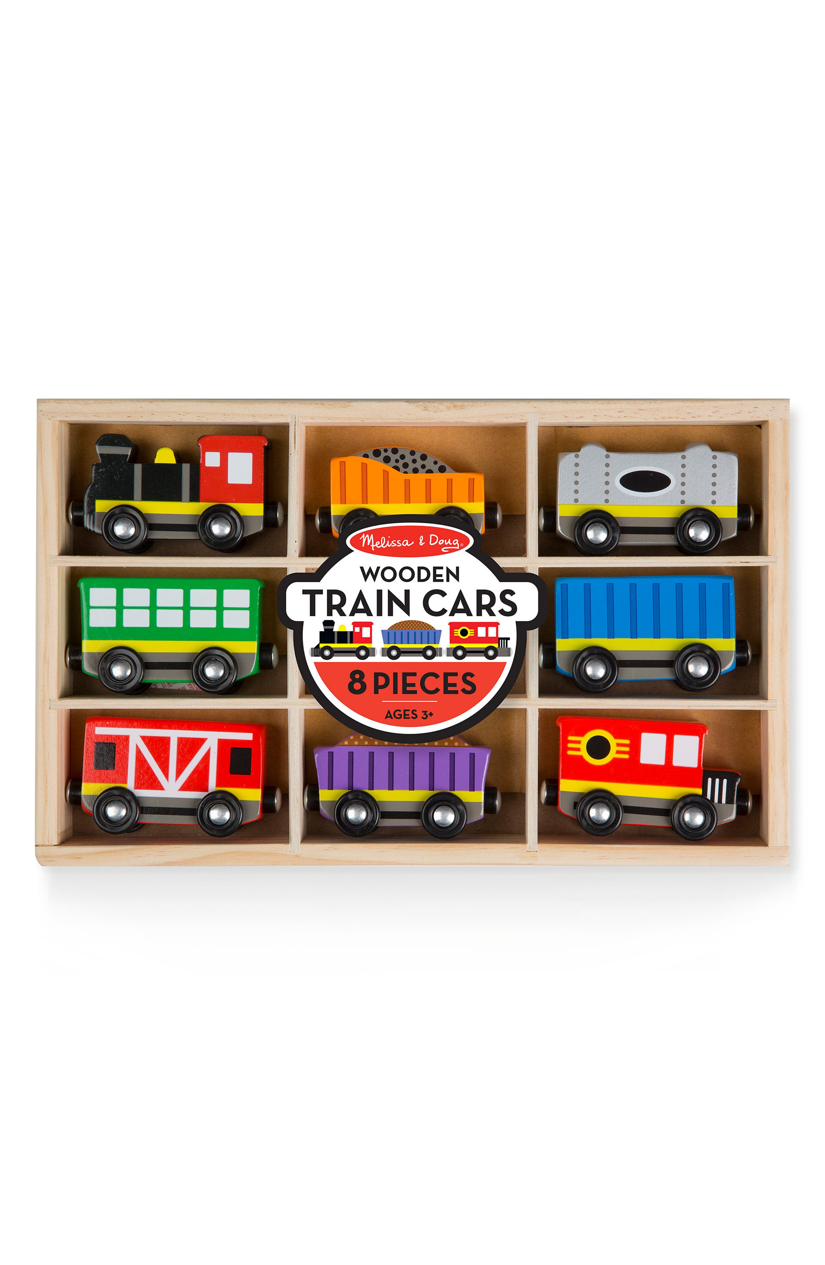 Melissa /& Doug Wooden Train Cars 8 Pcs for sale online